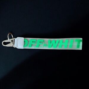 New Off-White clear w/Green Key Lanyard